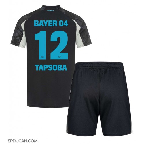 Dječji Nogometni Dres Bayer Leverkusen Edmond Tapsoba #12 Rezervni 2024-25 Kratak Rukav (+ Kratke hlače)